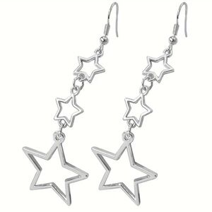 Silver Star Dangle Earrings